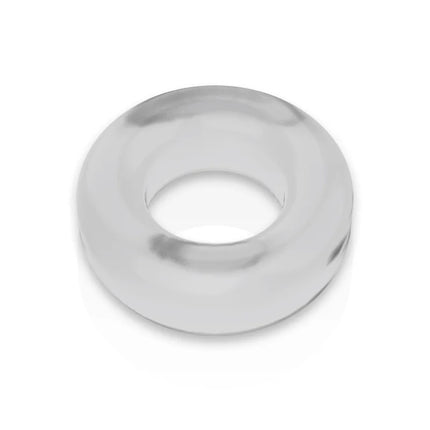 Klare transparente penisring aus flexiblem material mit glatter glänzender oberfläche und 3,8 cm durchmesser