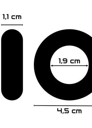 Schwarzer gummiring powering 4,5 cm mit 1,9 cm loch für super flexiblen und widerstandsfähigen penisring