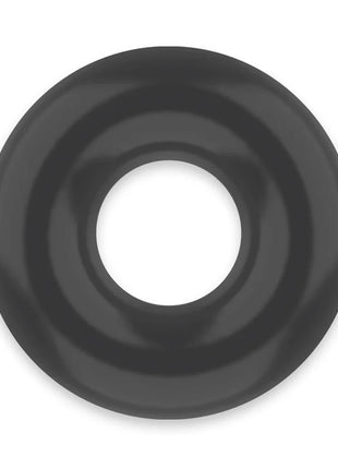 Schwarzer, glänzender penisring aus flexiblem gummi mit glattem, rundem design von powering