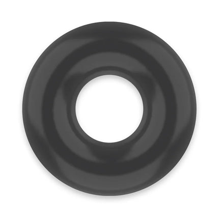 Schwarzer, glänzender penisring aus flexiblem gummi mit glattem, rundem design von powering
