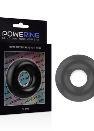 Schwarzer powering flexibler und widerstandsfähiger penisring 4,5 cm mit glänzender oberfläche