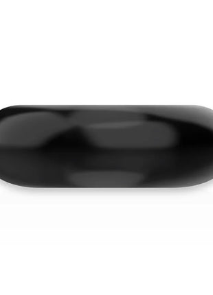 Schwarzer, glänzender ovale kapsel mit glatter, reflektierender oberfläche für powering penisring 4,5 cm