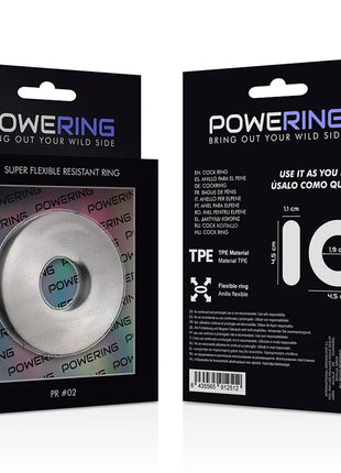 Silver flexibler tpe penisring 4,5 cm in schwarzer powering verpackung super widerstandsfähig