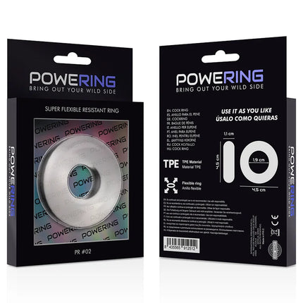 Silver flexibler tpe penisring 4,5 cm in schwarzer powering verpackung super widerstandsfähig