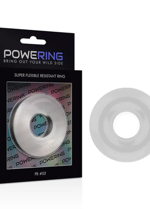Silberner metallic powering super flexibler und widerstandsfähiger peniskring 4,5 cm klar aus flexiblem material
