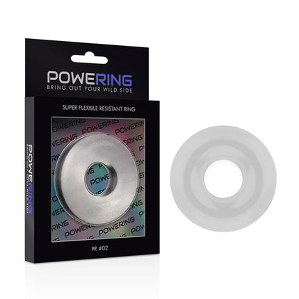 Silberner metallic powering super flexibler und widerstandsfähiger peniskring 4,5 cm klar aus flexiblem material