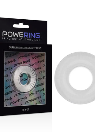 Weißer transparenter silikonpenisring mit silbernem innenring powerring pr07 super flexibel und widerstandsfähig