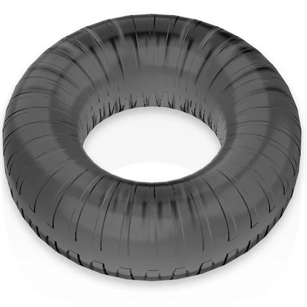 Schwarzer penisring powering mit gerippter oberfläche super flexibel und widerstandsfähig 4,5 cm breit