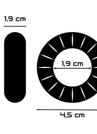 Schwarzer super flexibler und widerstandsfähiger penisring powering mit sonnenstrahlen design 4,5 cm groß