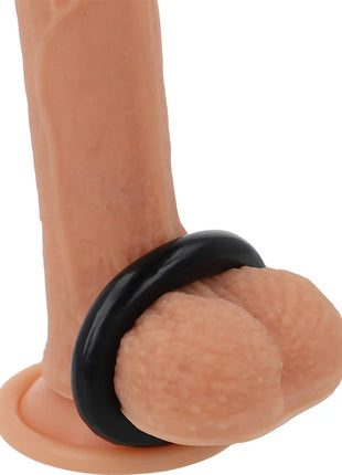 Beiger silikon phallustoy mit schwarzem penisring powering super flexibler und widerstandsfähiger penisring 4,8 cm