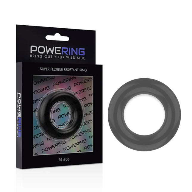 Grauer silikon penisring powering mit super flexiblem design und dezenten konzentrischen rillen, 5,5 cm lang