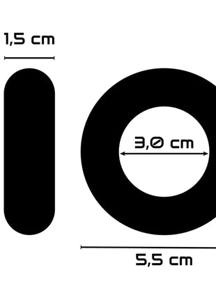 Schwarzer powering penisring aus flexiblem gummi mit 3 cm innendurchmesser und 5,5 cm flacher profilhöhe
