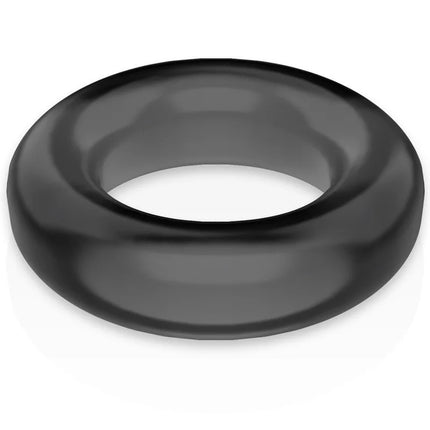 Schwarzer silikon peniskring powering mit glatter glänzender oberfläche und gleichmäßiger dicke