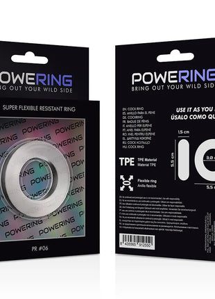 Silberner flexibler tpe penisring in schwarzer powering verpackung super flexibel und widerstandsfähig 5,5 cm klar
