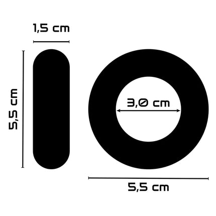 Powering super flexibler und widerstandsfähiger schwarzer gummiring penisring 5,5 cm mit flachem 1,5 cm profil