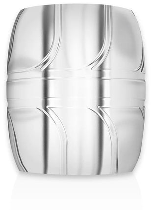 Ein silberfarbener metallischer penile ring 5 cm mit geometrischen mustern und super flexibler widerstandskraft