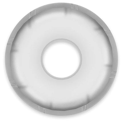 Silberner metallischer penisring powering super flexibler und widerstandsfähiger mit glatter oberfläche und eingravierten linien