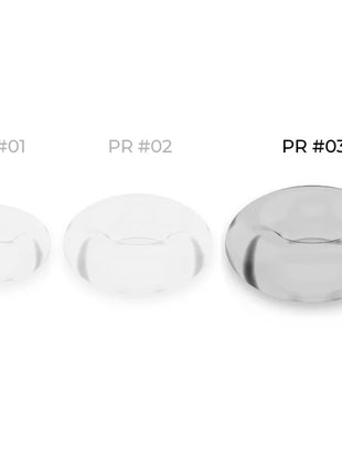 Klare ovale glasperlen mit glatter glänzender oberfläche im powering super flexibler und widerstandsfähiger penisring 5cm pr03 klar