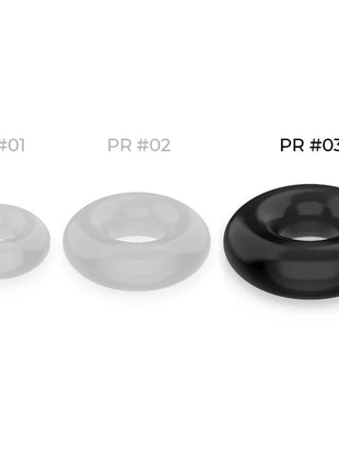 Drei transparente silikon penisringe powering pr01 hellgrau pr02 mittelgrau pr03 schwarz super flexibel widerstandsfähig