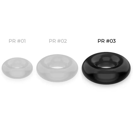 Drei transparente silikon penisringe powering pr01 hellgrau pr02 mittelgrau pr03 schwarz super flexibel widerstandsfähig