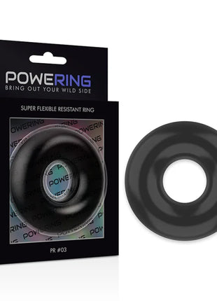 Schwarzer silikon penisring powering pr03 mit super flexiblem und widerstandsfähigem design 5cm lang