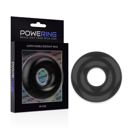 Schwarzer silikon penisring powering pr03 mit super flexiblem und widerstandsfähigem design 5cm lang