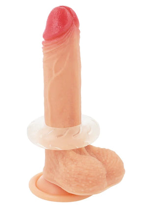 Peachfarbener silikon penisring 5 cm klar transparent mit super flexibler und widerstandsfähiger struktur