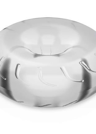 Shiny silberner metallischer donutförmiger penisring mit subtilen gravurlinien super flexibel und widerstandsfähig