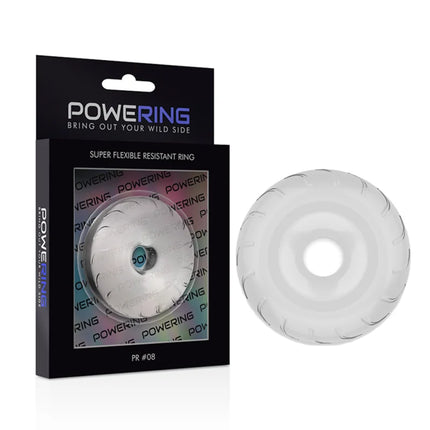 Klarer transparenter silikon-penisring powering super flexibel mit strukturierter außenkante und 5 cm durchmesser