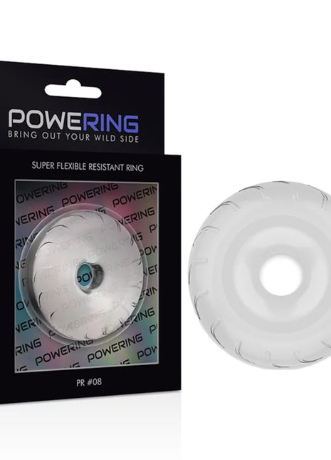 Klarer transparenter silikon-penisring powering super flexibel mit strukturierter außenkante und 5 cm durchmesser