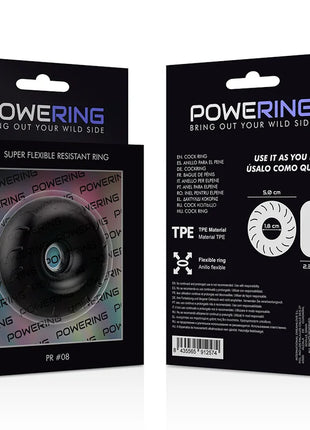 POWERING - SUPER FLEXIBLER UND WIDERSTANDSFÄHIGER PENISRING 5CM PR08 SCHWARZ - Penisring ohne Vibration