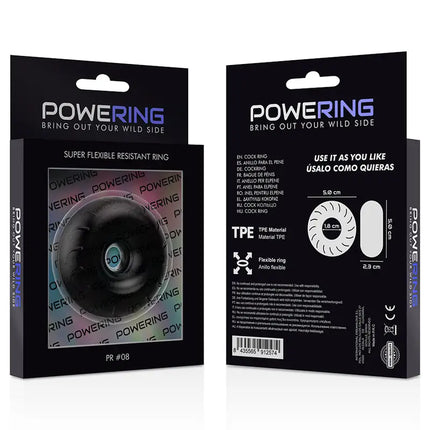 POWERING - SUPER FLEXIBLER UND WIDERSTANDSFÄHIGER PENISRING 5CM PR08 SCHWARZ - Penisring ohne Vibration