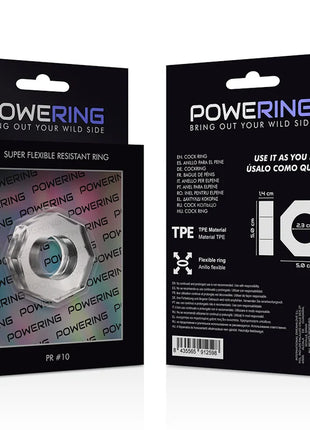 Silberner octagonal geformter flexibler tpe penisring mit transparenter oberfläche und sechseckigem design powering pr10