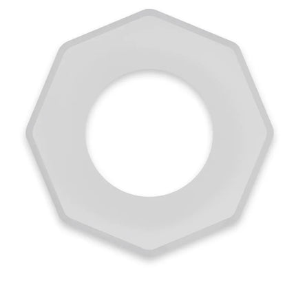 Grauer sechseckiger metallmutter zum powering super flexibler und widerstandsfähiger penisring 5cm pr10 klar