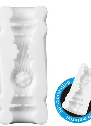 Weißer plastik erwachsenenspielzeug pretty love 3d stimulator dose modell 2 mit ergonomischem design und textur