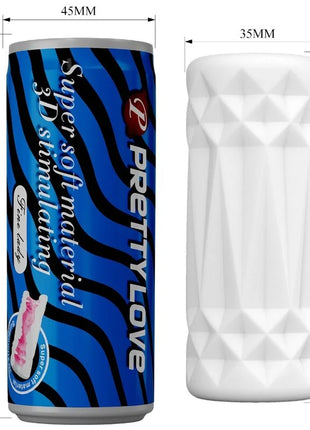 Weißer diamantstrukturierter silikonstimulator mit blauer und schwarzer gestreifter verpackung von pretty love