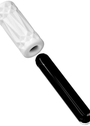 Weiß schwarzes glasrohrset mit facettiertem diamantmuster weiß für pretty love 3d stimulator dose modell 2