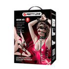 Pretty love 8-teiliges bdsm-set in schwarzes design mit roter lackleder lingerie und schwarzer bondage ausstattung