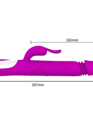 Lila und weiße silikon-hasenförmige vibrator mit strukturierten rillen am kopf von pretty love adrian