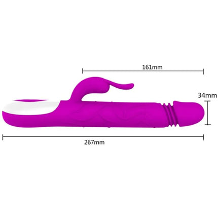 Lila und weiße silikon-hasenförmige vibrator mit strukturierten rillen am kopf von pretty love adrian