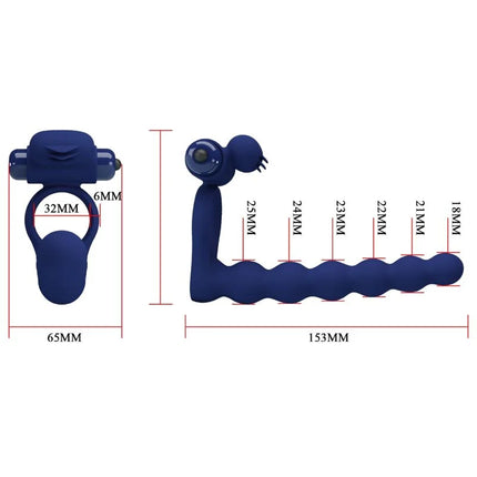 PRETTY LOVE - AJMAL VIBRATIONSRING MIT STECKER BLAU - Analplug