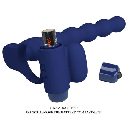 PRETTY LOVE - AJMAL VIBRATIONSRING MIT STECKER BLAU - Analplug