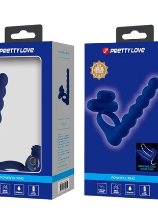 PRETTY LOVE - AJMAL VIBRATIONSRING MIT STECKER BLAU - Analplug