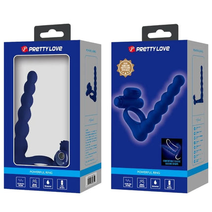 PRETTY LOVE - AJMAL VIBRATIONSRING MIT STECKER BLAU - Analplug
