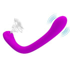 Vibrativer silikonvibrator in lebhaftem flieder mit gebogenem ergonomischem design und klitorsauger von pretty love alex
