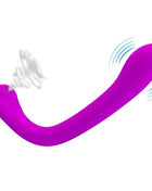 Vibrativer silikonvibrator in lebhaftem flieder mit gebogenem ergonomischem design und klitorsauger von pretty love alex