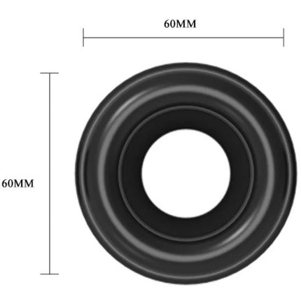 Schwarzer kreisförmiger grommet aus kunststoff, 60mm durchmesser, für pretty love alexander automatische erektionspumpe