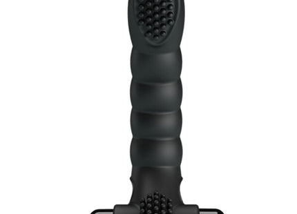 Schwarzer silikon-fingervibrator pretty love alexander mit 10 vibrationsstufen und strukturiertem griff