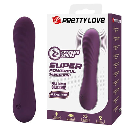 Lila pretty love wiederaufladbarer vibrator mit 10 funktionen, glattem, gebogenem design und strukturiertem griff aus silikon
