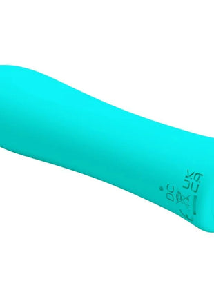 Ein eleganter, türkisfarbener silikonvibrator pretty love alfreda mit rundem design und subtiler markierung seitlich